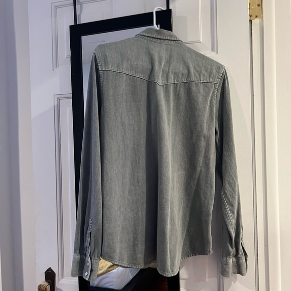 NWOT green Gap denim shirt, size large tall - Picture 2 of 5